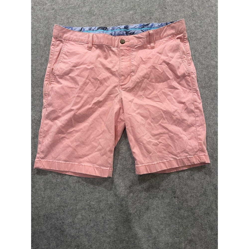 Tommy Bahama Mens Flat Front Chino Shorts Coral Pink Size 34 35